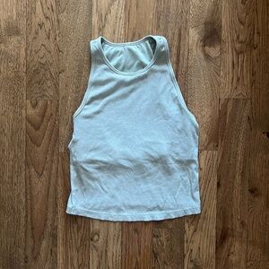 Vuori Pose Plyo Rib Tank Top - Medium - Neptune Heather (Mint Green)